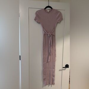 Ronny Kobo Mauve light pink bodycon maxi sweater dress